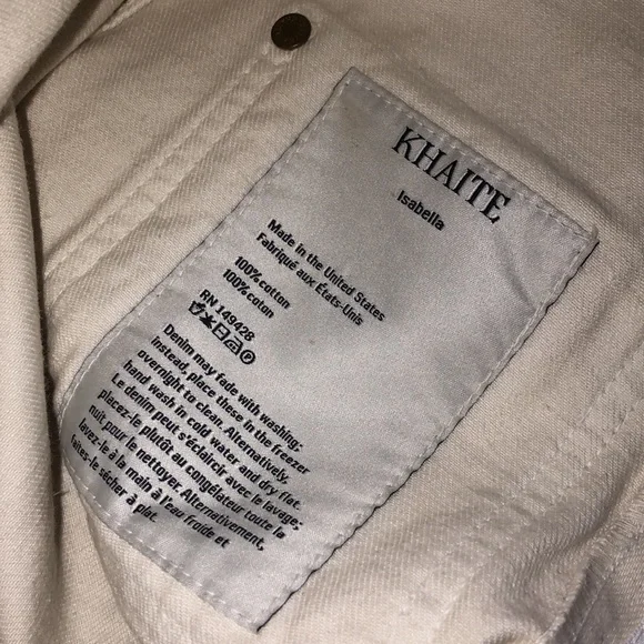 KHAITE Women's Cream Jeans Size 29 - Picture 9 of 12